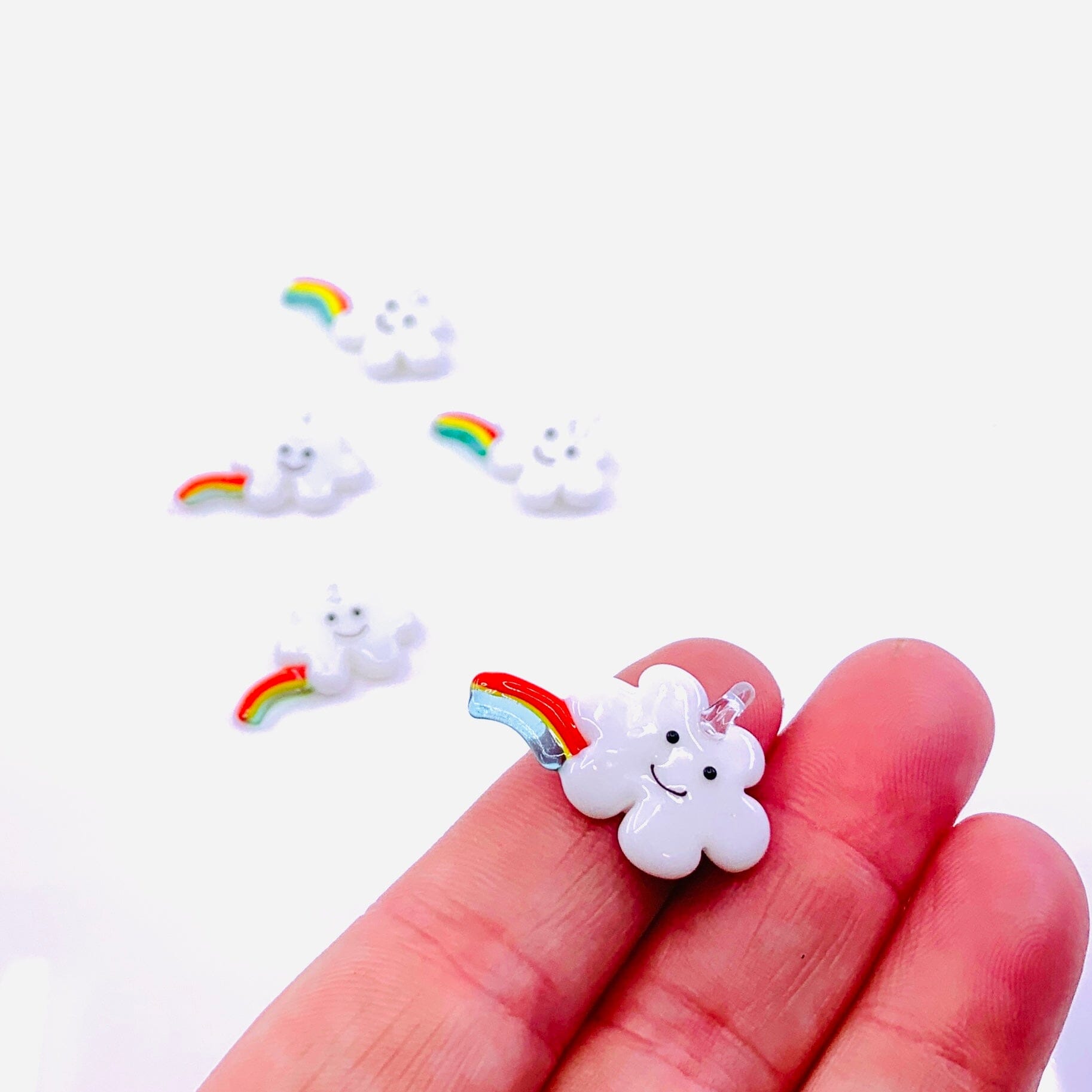 Tiny Glass Rainbow Cloud Suncatcher 41 Miniature - 