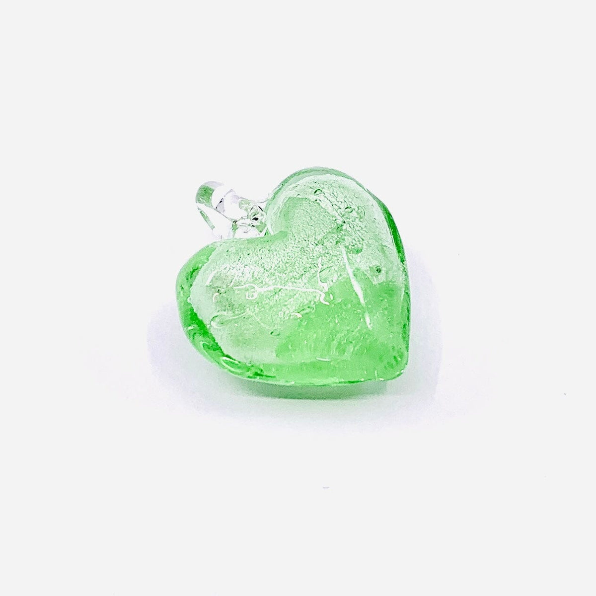 Glass Foil Hearts, Mint Miniature - 