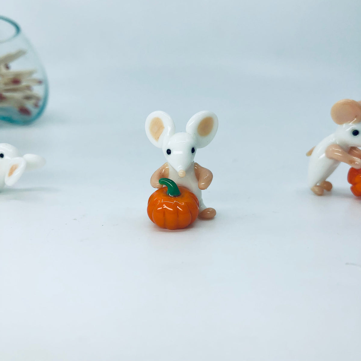 Tiny Pumpkin Pal Mouse - Hugging Miniature - 