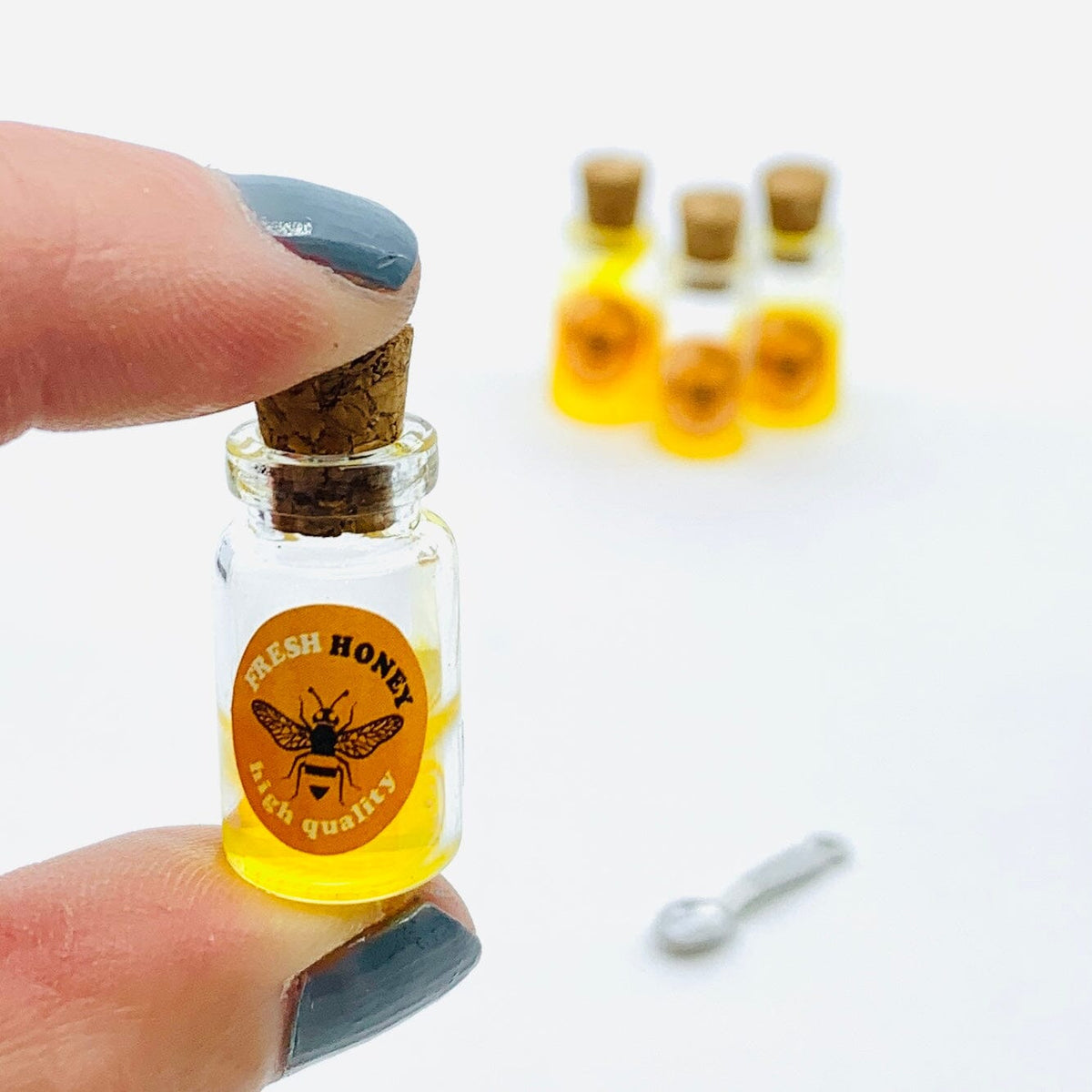 Tiniest Honey Jar with Spoon Miniature - 