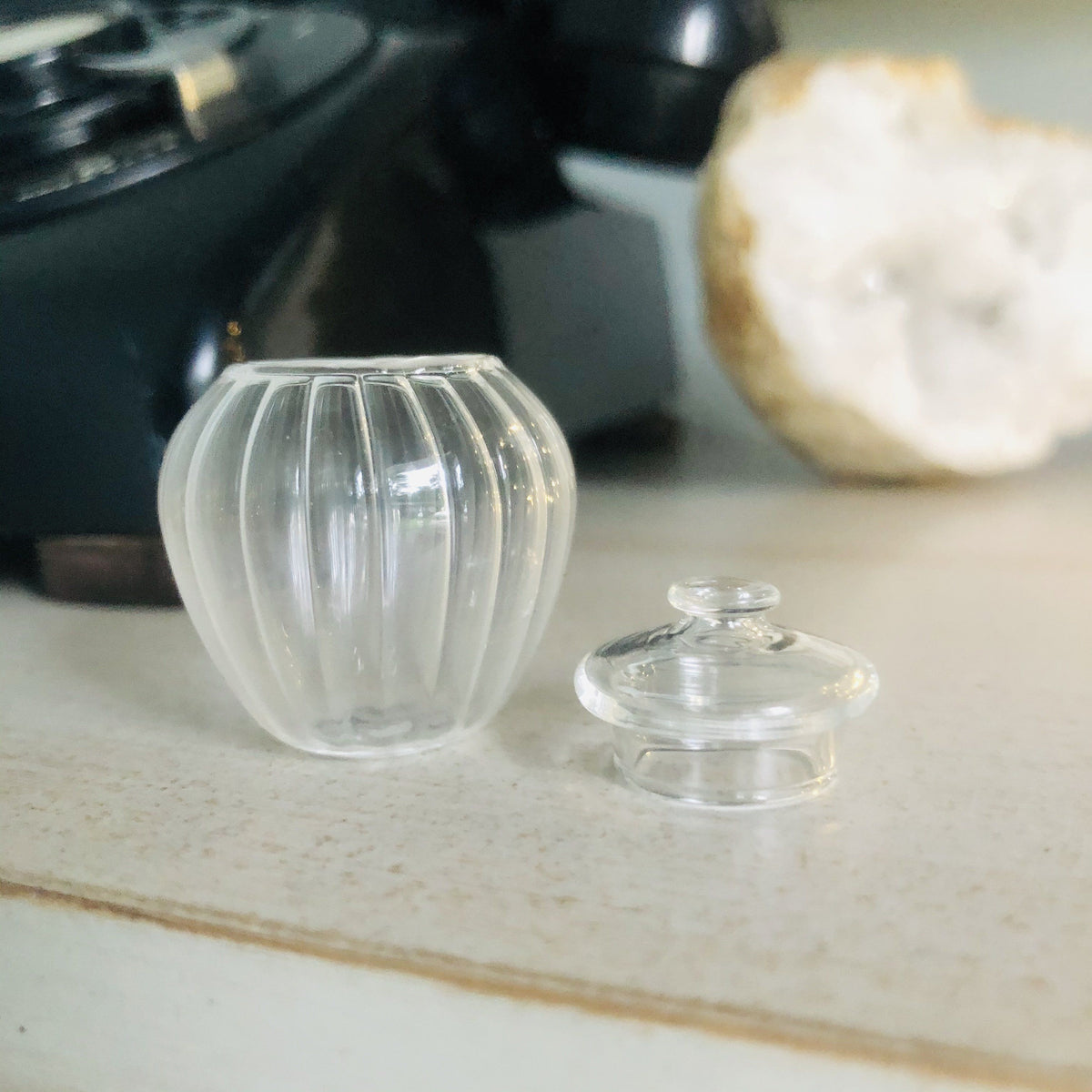 Tiny Glass Biscotti Jar Miniature Luke Adams Glass Blowing Studio Biscotti Jar 