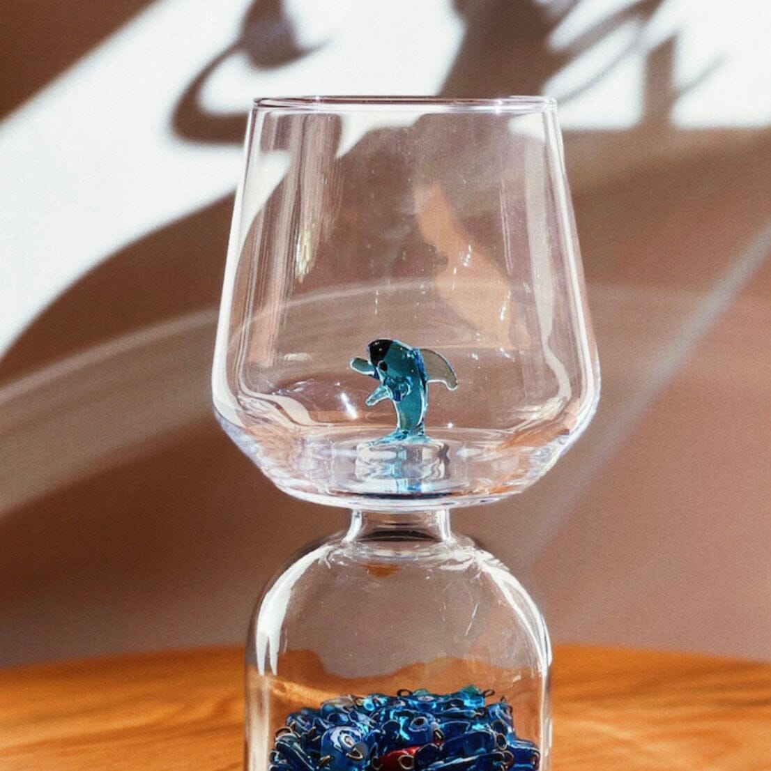 Tiny Animal Wine Glass, Dolphin Decor MiniZoo 