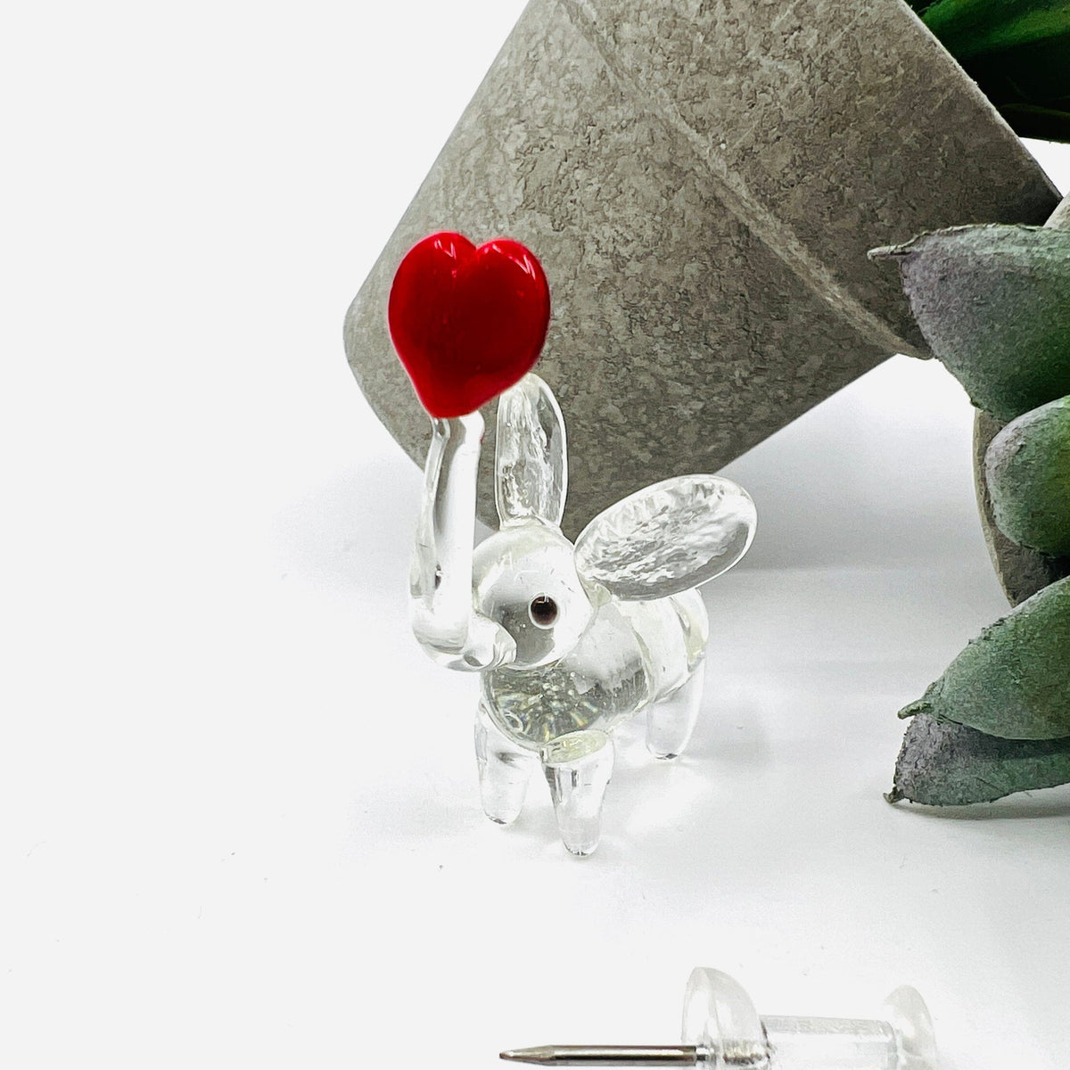 Little Glass Love Elephants Miniature - 