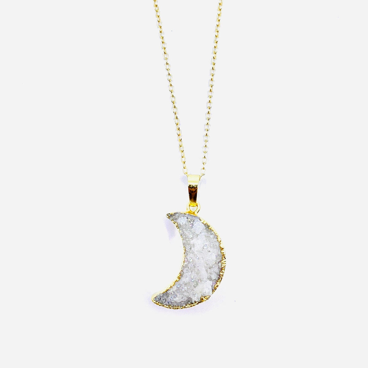 Druzy Moon Necklace Jewelry Artist Made 