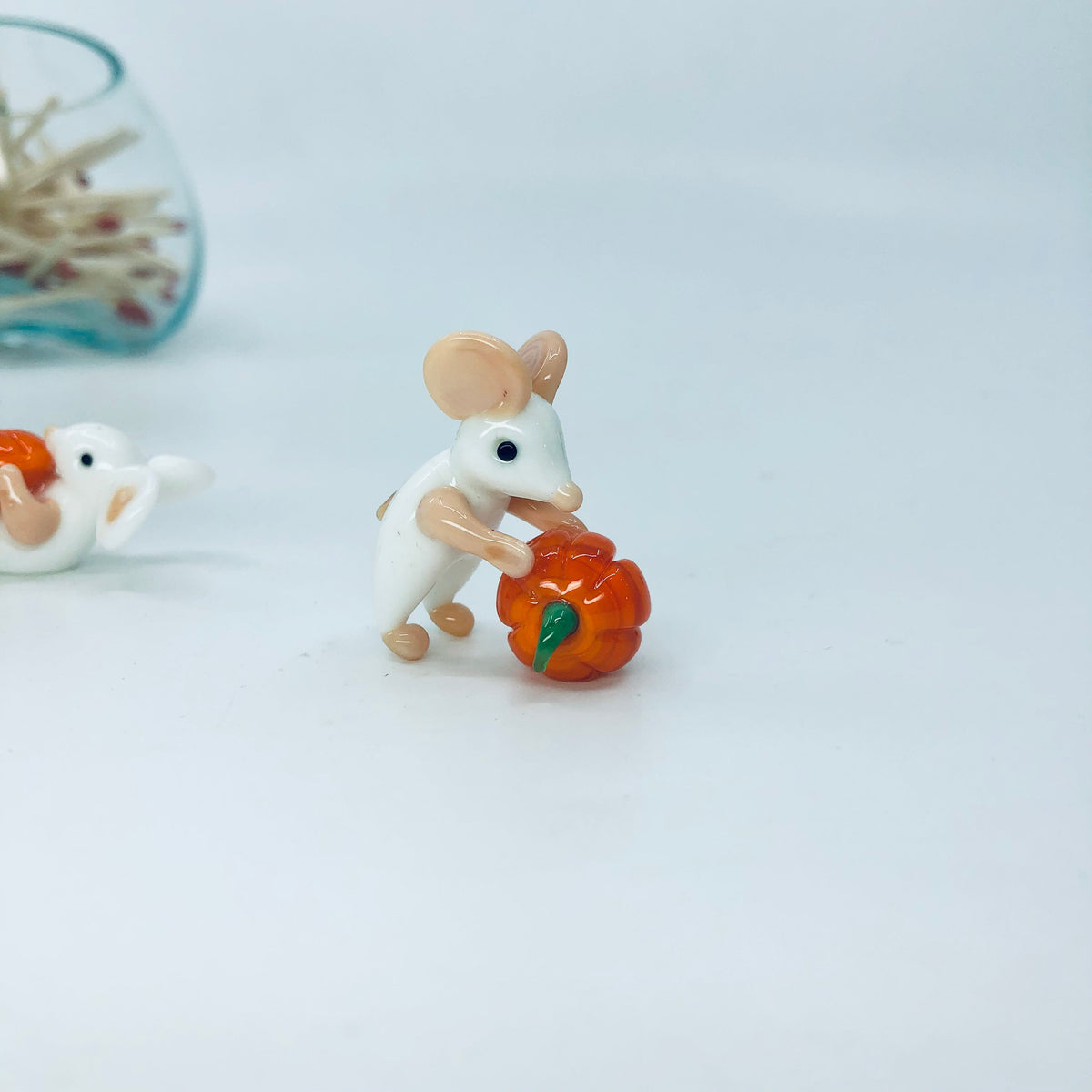 Tiny Pumpkin Pal Mouse - Rolling Miniature - 