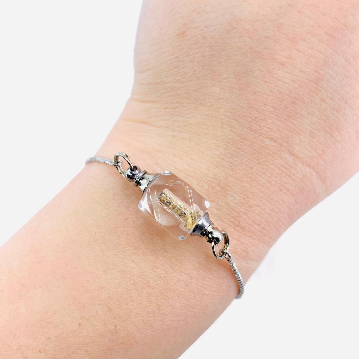 Silver Sand Capsule Keepsake Bracelet Jewelry - 
