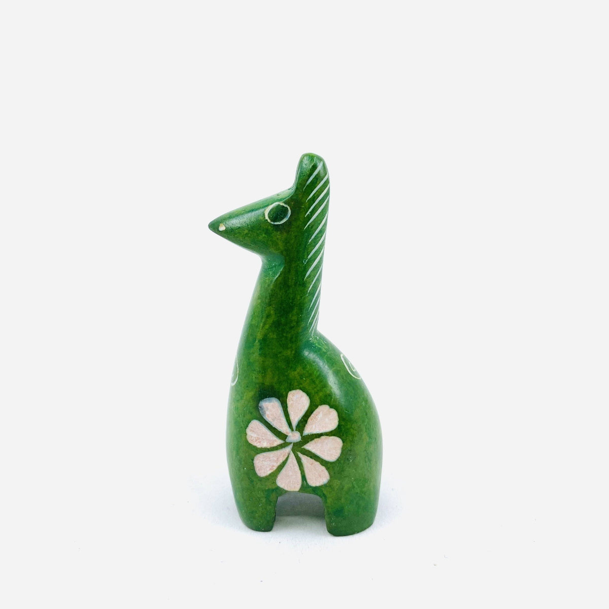 Carved Small Animals, Giraffe Venture Imports Green 