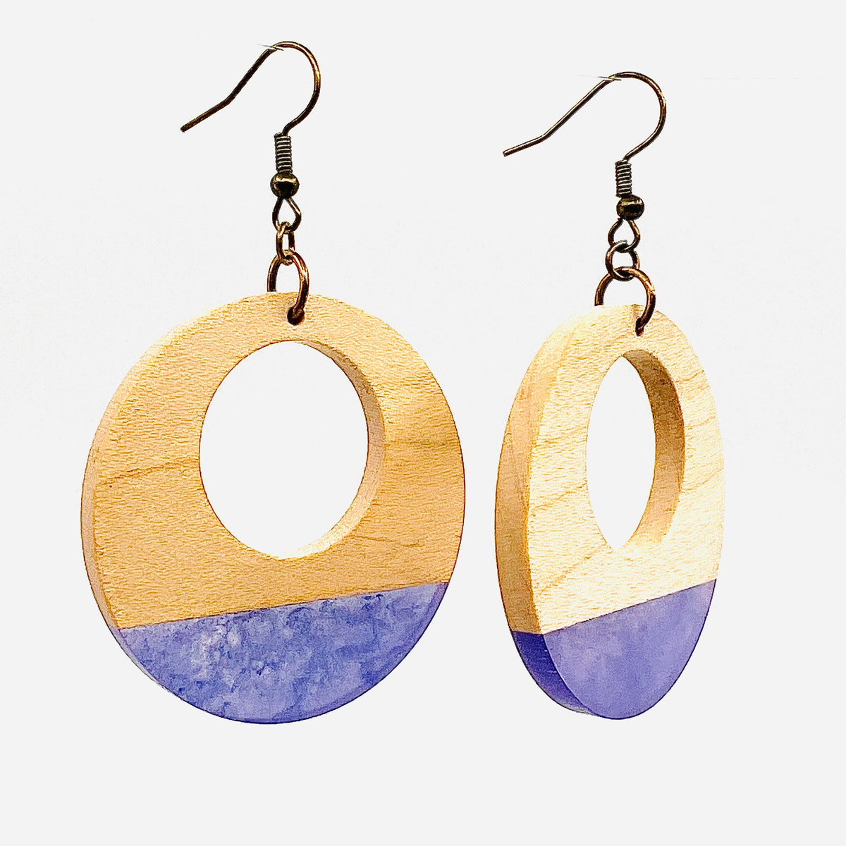 Beach Baby Wooden Disc Earrings Second Nature Jewelry Peacock 