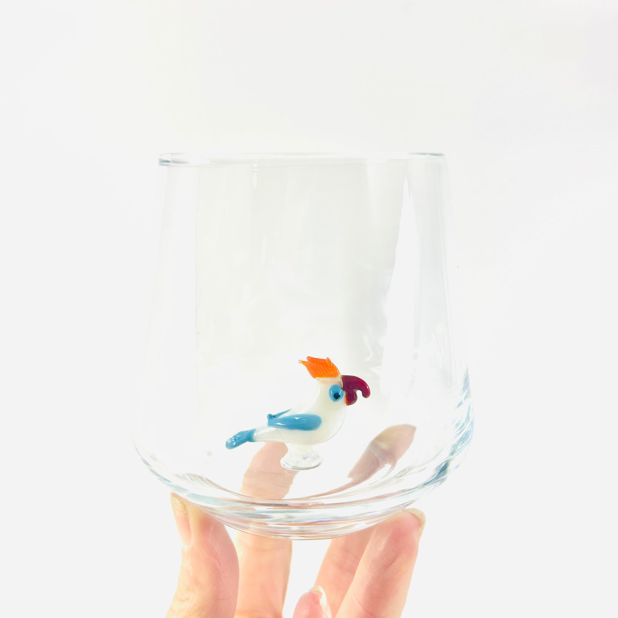 Tiny Animal Wine Glass, Cockatiel Decor MiniZoo 