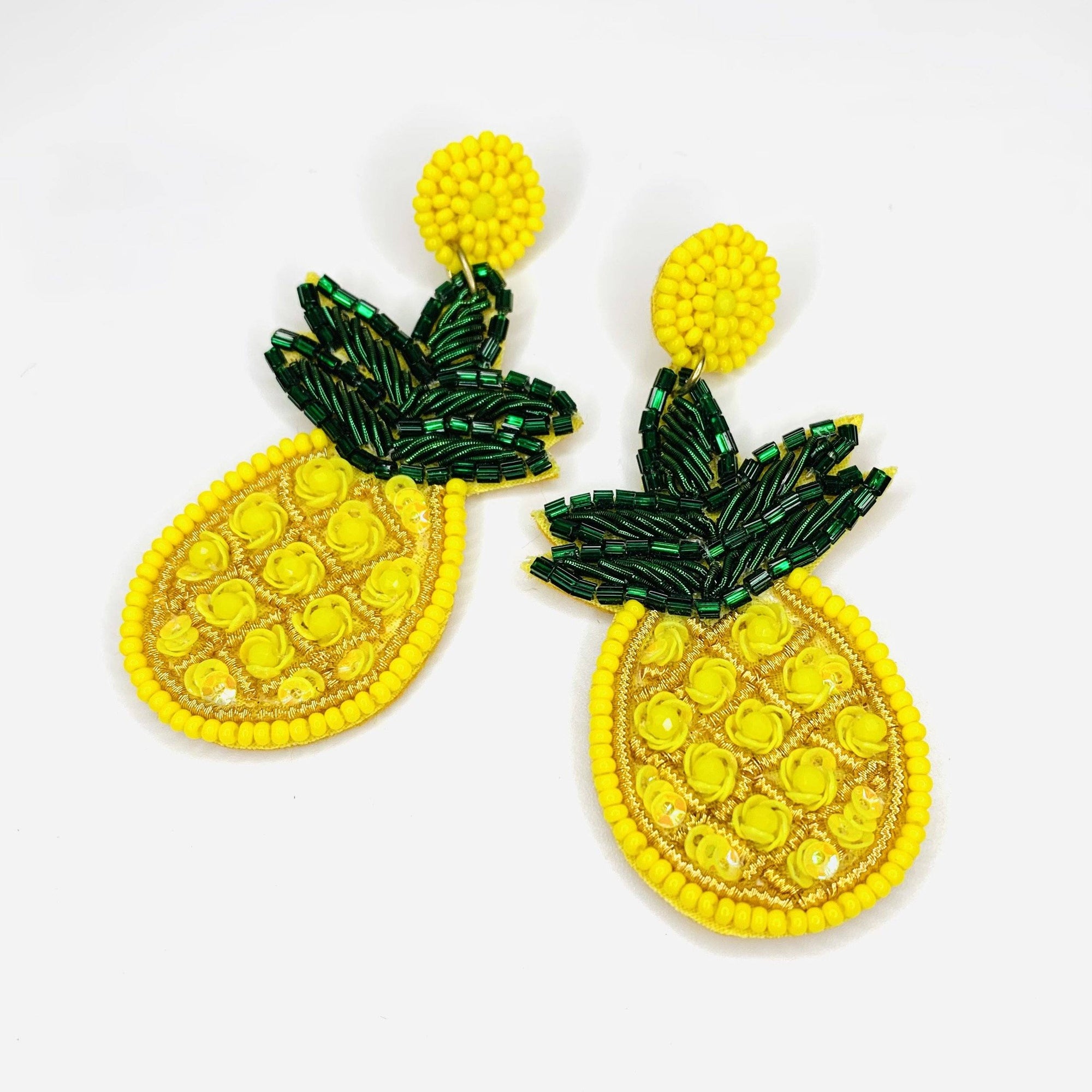 Beaded Earring, Pineapple Jewelry Cloie NY 