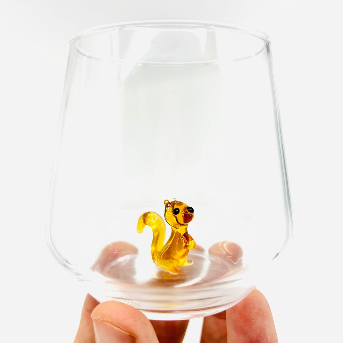 Tiny Animal Wine Glass, Squirrel Decor MiniZoo 