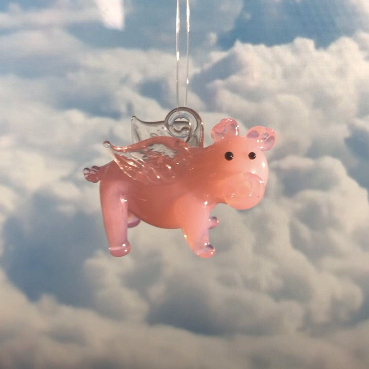 Flying Pig right Luke Adams Glass Blowing Studio 