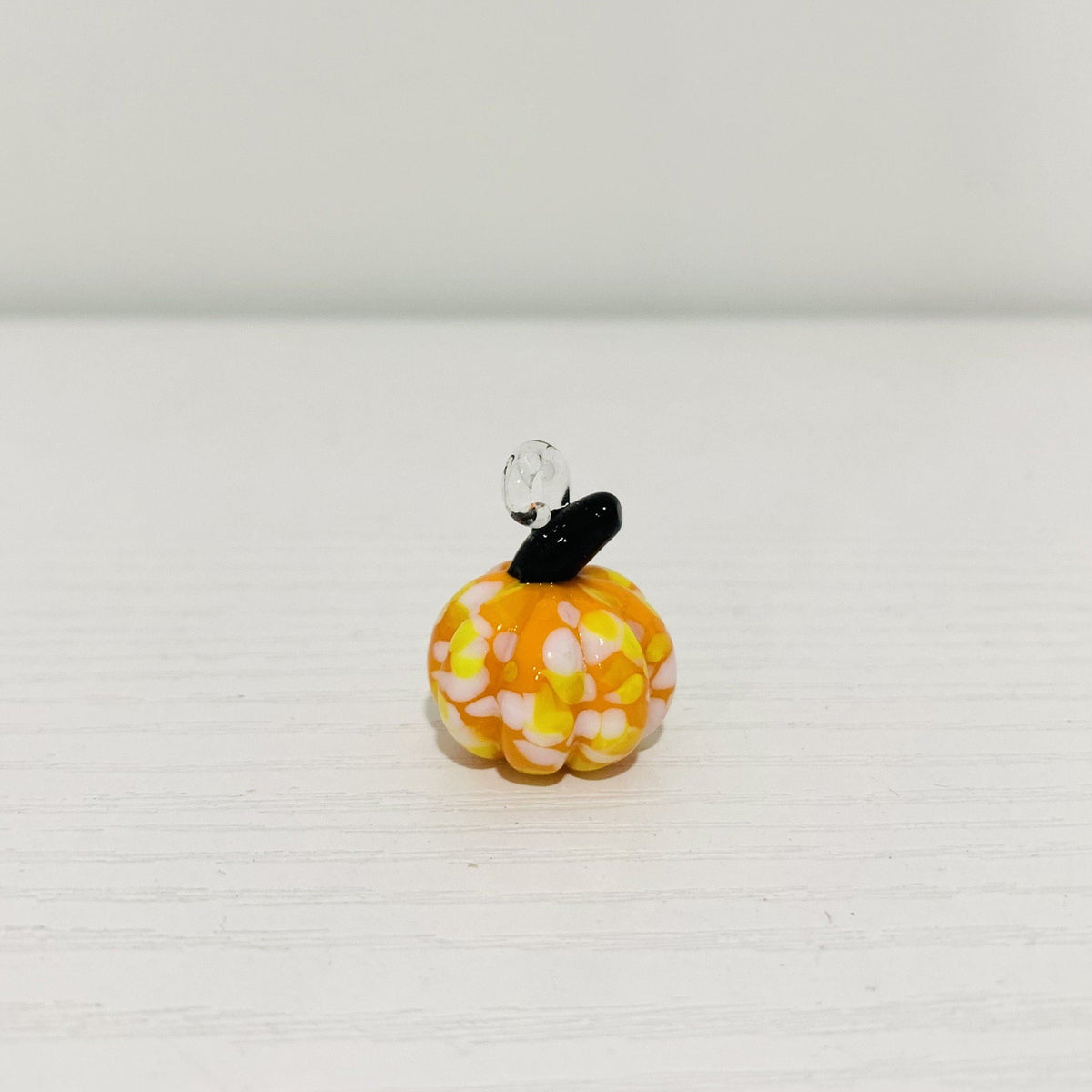 Even Tinier Tiniest Glass Pumpkin Miniature - Falling Leaves 