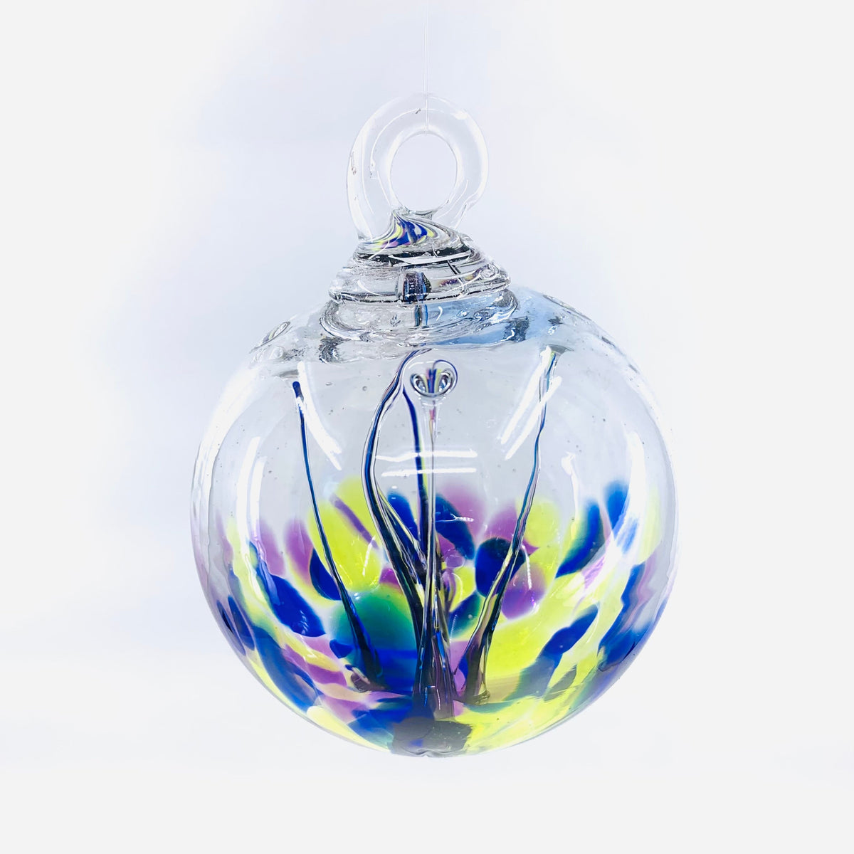 NEW Tree of Life Ornaments, 3&quot; Wish Ball Luke Adams Glass Blowing Studio Sea Sky Violet 