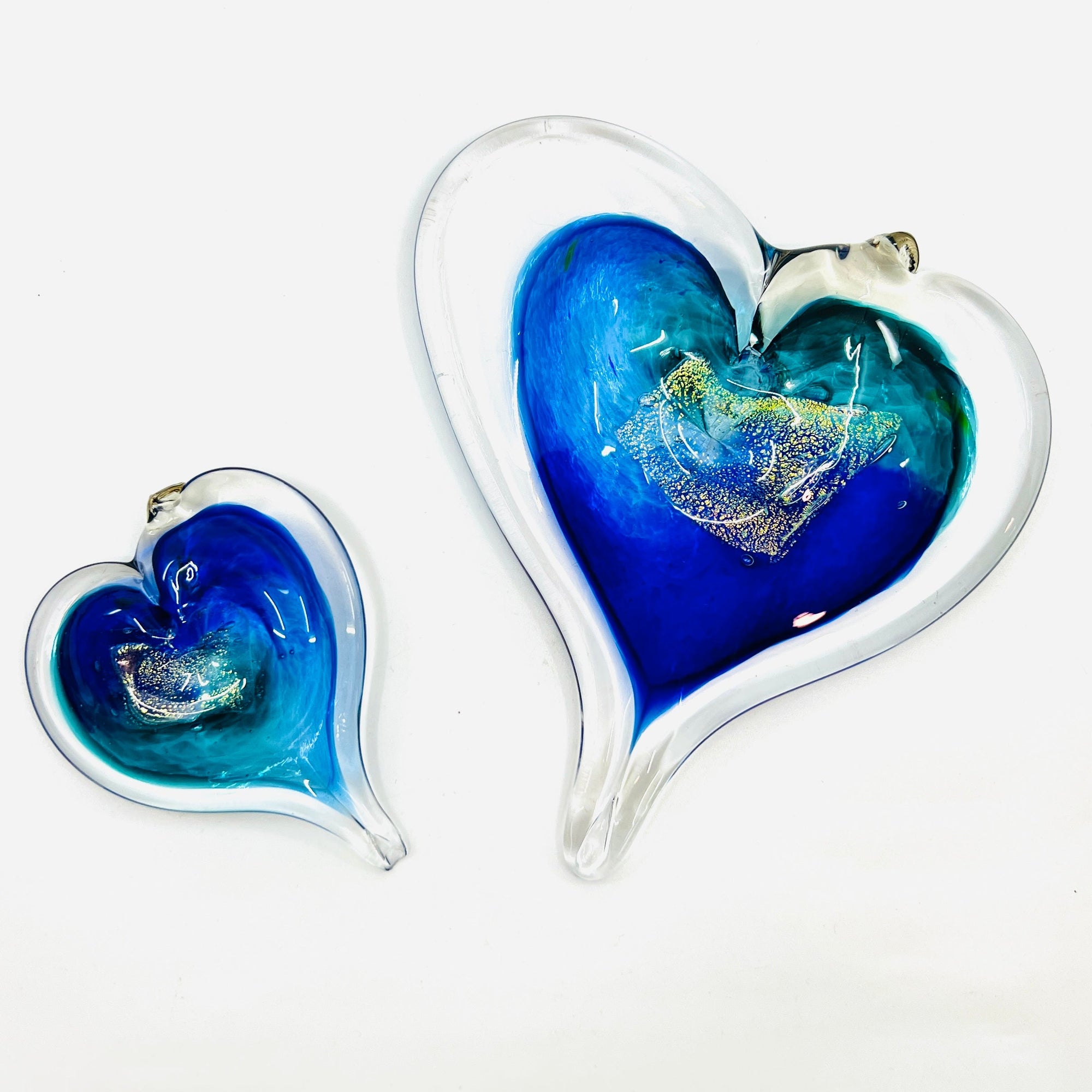 Heart Ornament, Raindrop Suncatcher Luke Adams Glass Blowing Studio Small 
