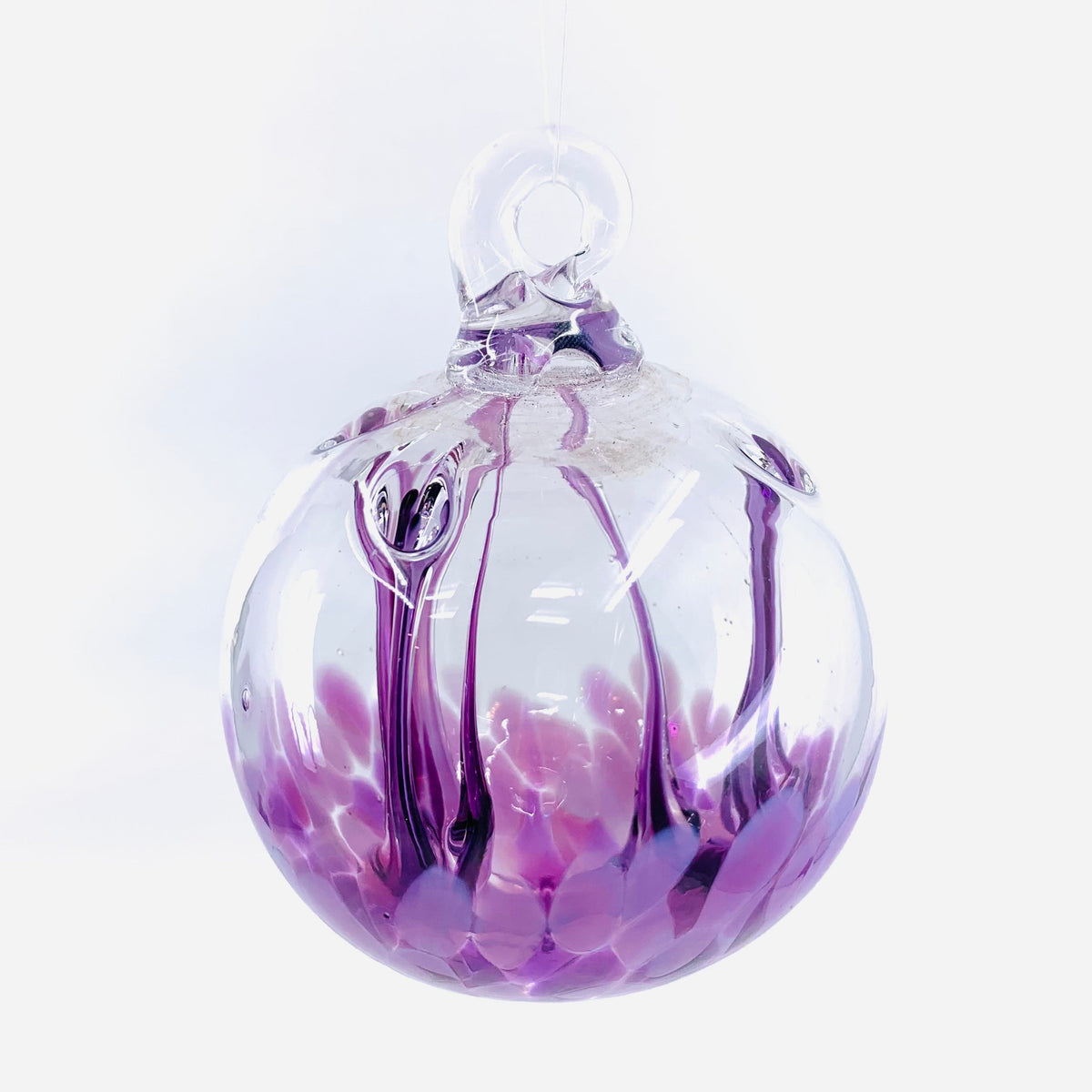 NEW Tree of Life Ornaments, 3&quot; Wish Ball Luke Adams Glass Blowing Studio Purple Crush 
