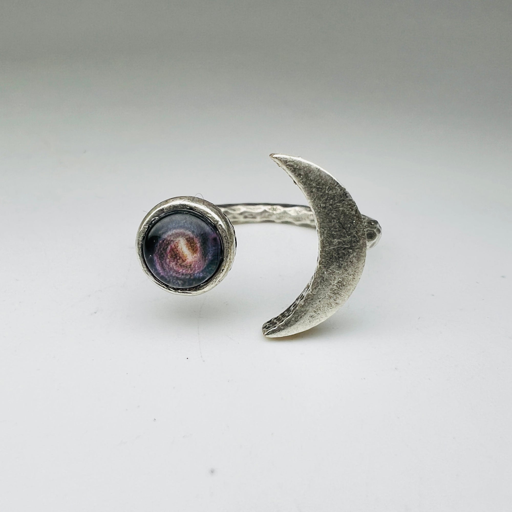 Crescent Galaxy Adjustable Ring Jewelry Yugen Handmade 
