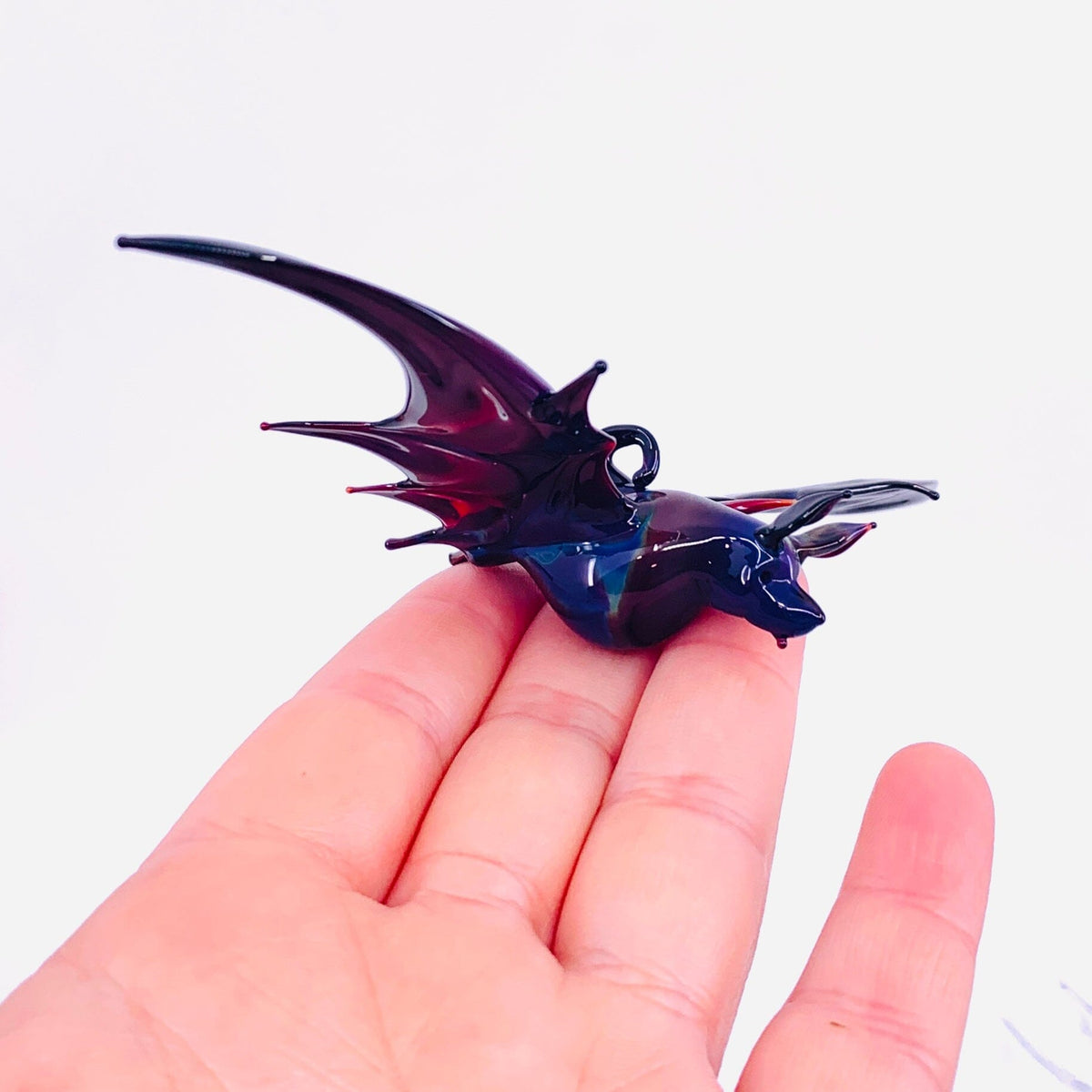Glass Flying Bat Ornament, 6 Ornament WGK Glass Art Inc 
