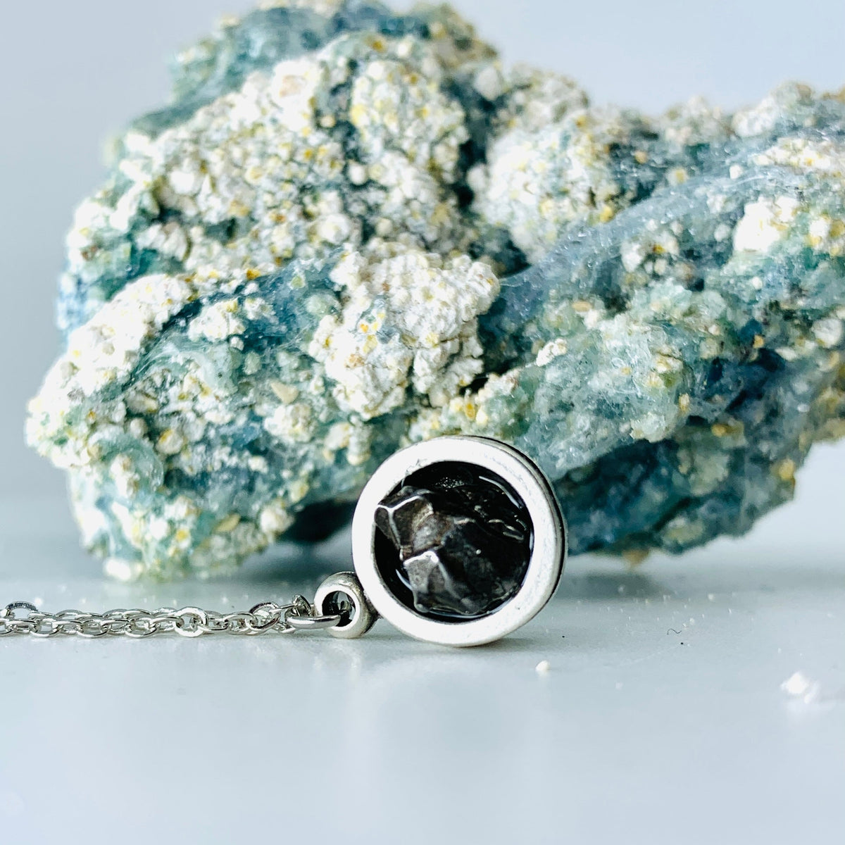 Meteorite Pendant Necklace, Round Jewelry Yugen Handmade 