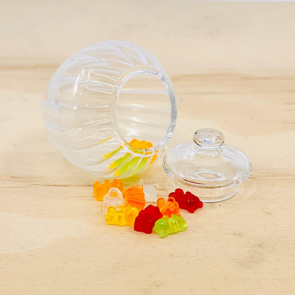 Tiny Glass Biscotti Jar Miniature - 