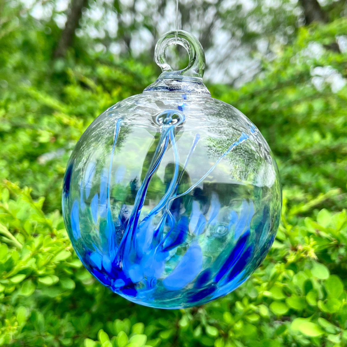Tree of Life Ornament, Raindrop Wish Ball Luke Adams Glass Blowing Studio 