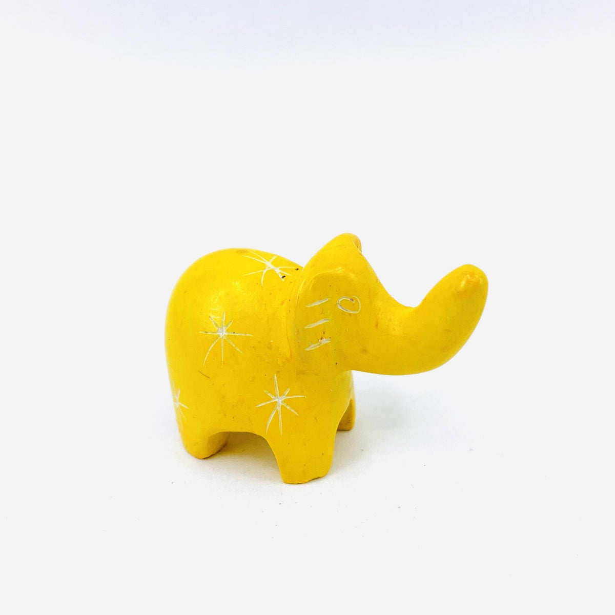 Carved Small Animals, Elephant Venture Imports Yellow 