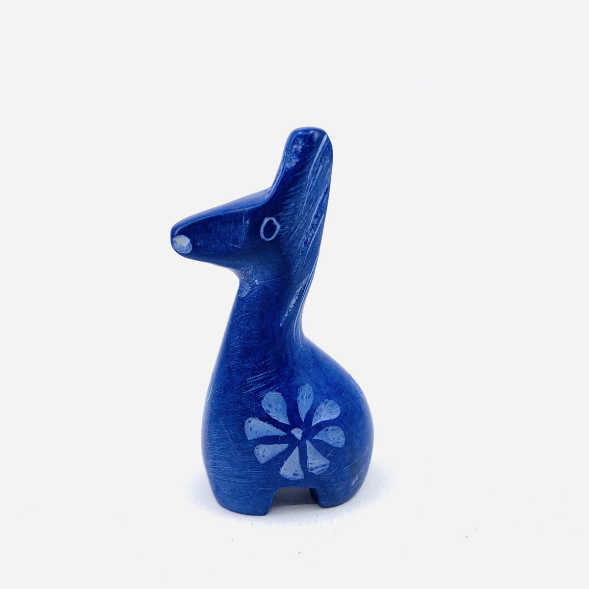 Carved Small Animals, Giraffe Venture Imports Blue 
