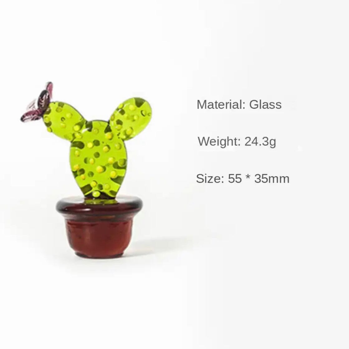 Glass Cactus Mickey Mouse Miniature - 