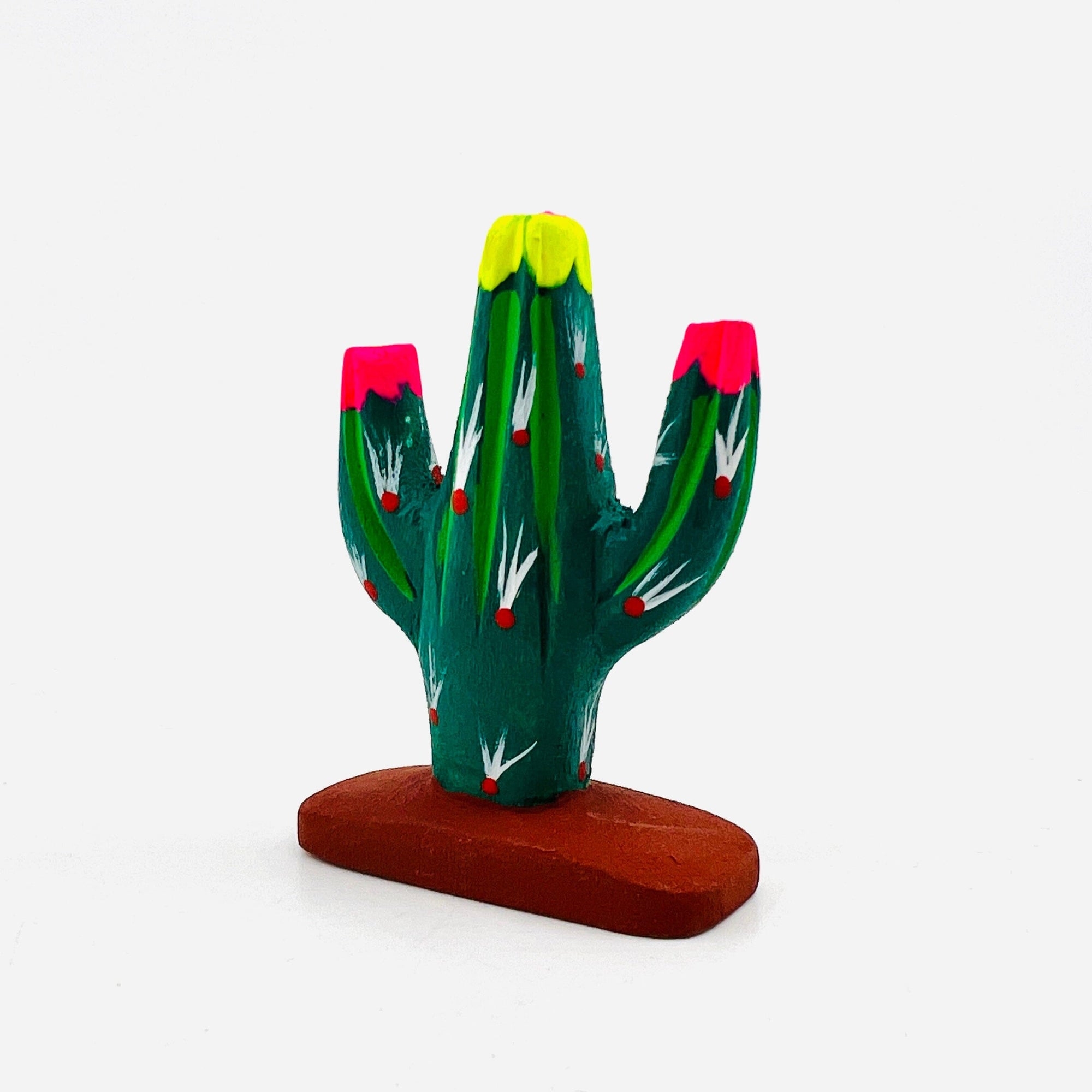 Oaxacan Wood Carved Animal, Cactus 109 Miniature Earth View 
