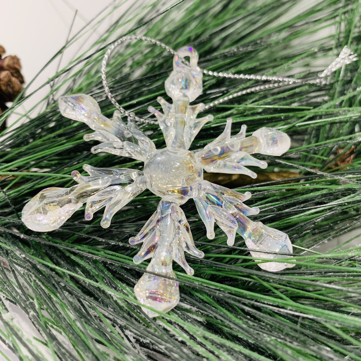 Mini Iridescent Snowflakes Ornament - 