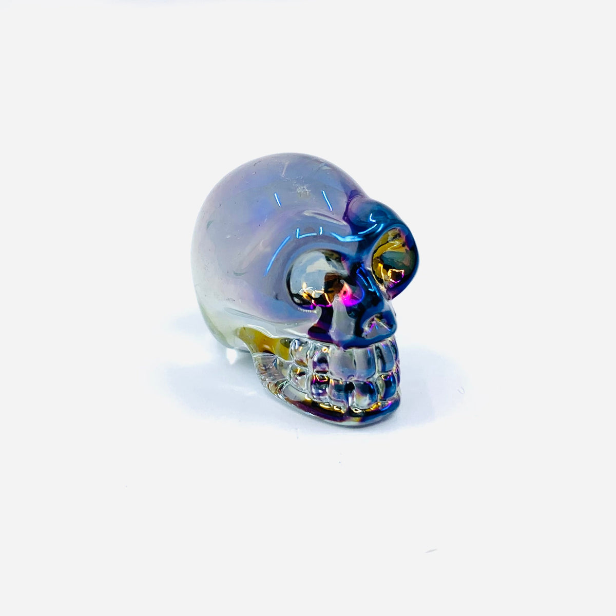 Colorful Glass Skulls Manufactured Overseas Oil Slick 