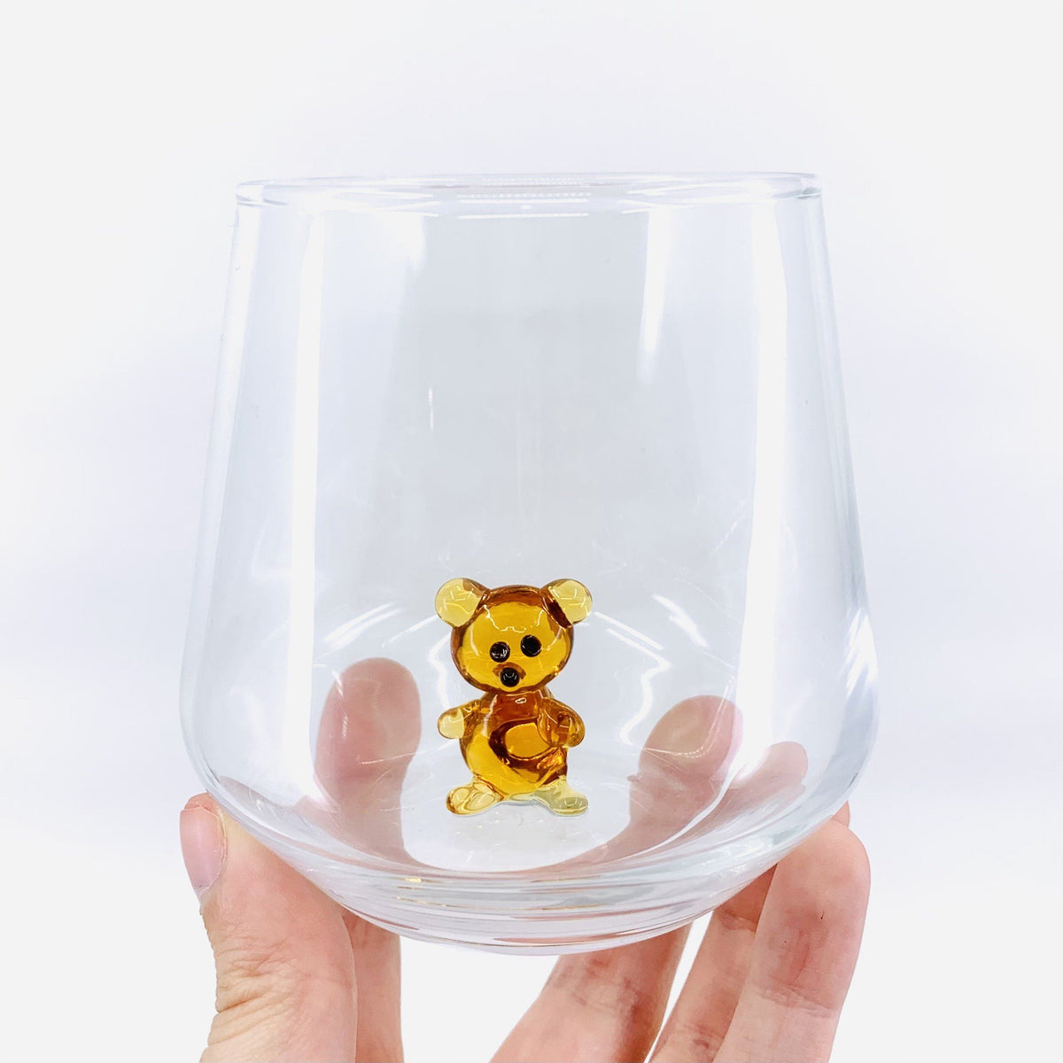 Tiny Animal Drinking Glass - Teddy Bear MiniZoo 