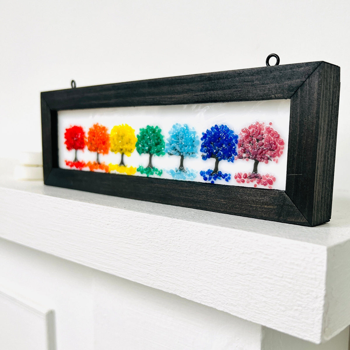 Fused Glass Tree of Life Shadow Box, Rainbow Large Decor Glimmer Glass Gifts 