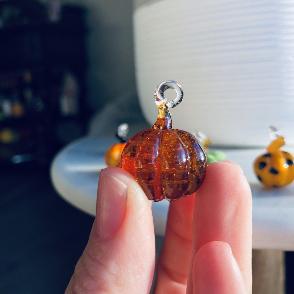 Even Tinier Tiniest Glass Pumpkin Luke Adams Glass Blowing Studio 