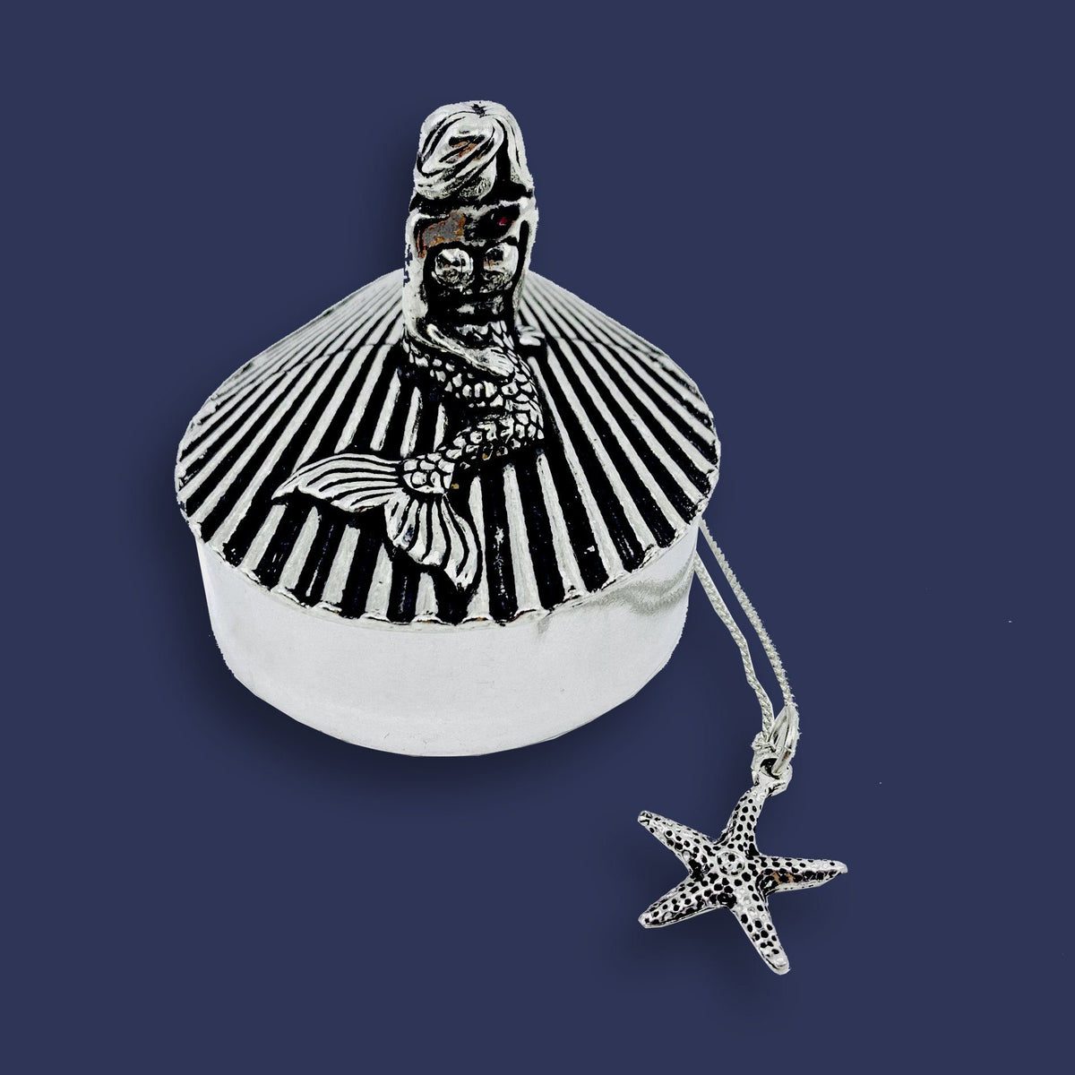 Mermaid Wish Box &amp; Starfish Necklace Jewelry Basic Spirit 