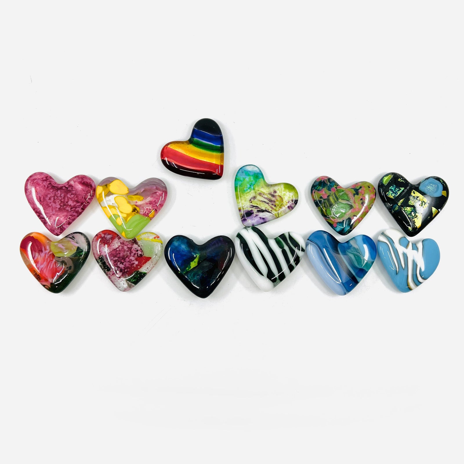 Fused Glass Pocket Hearts