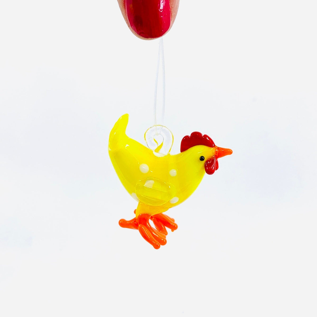 Glass Chicken Ornament