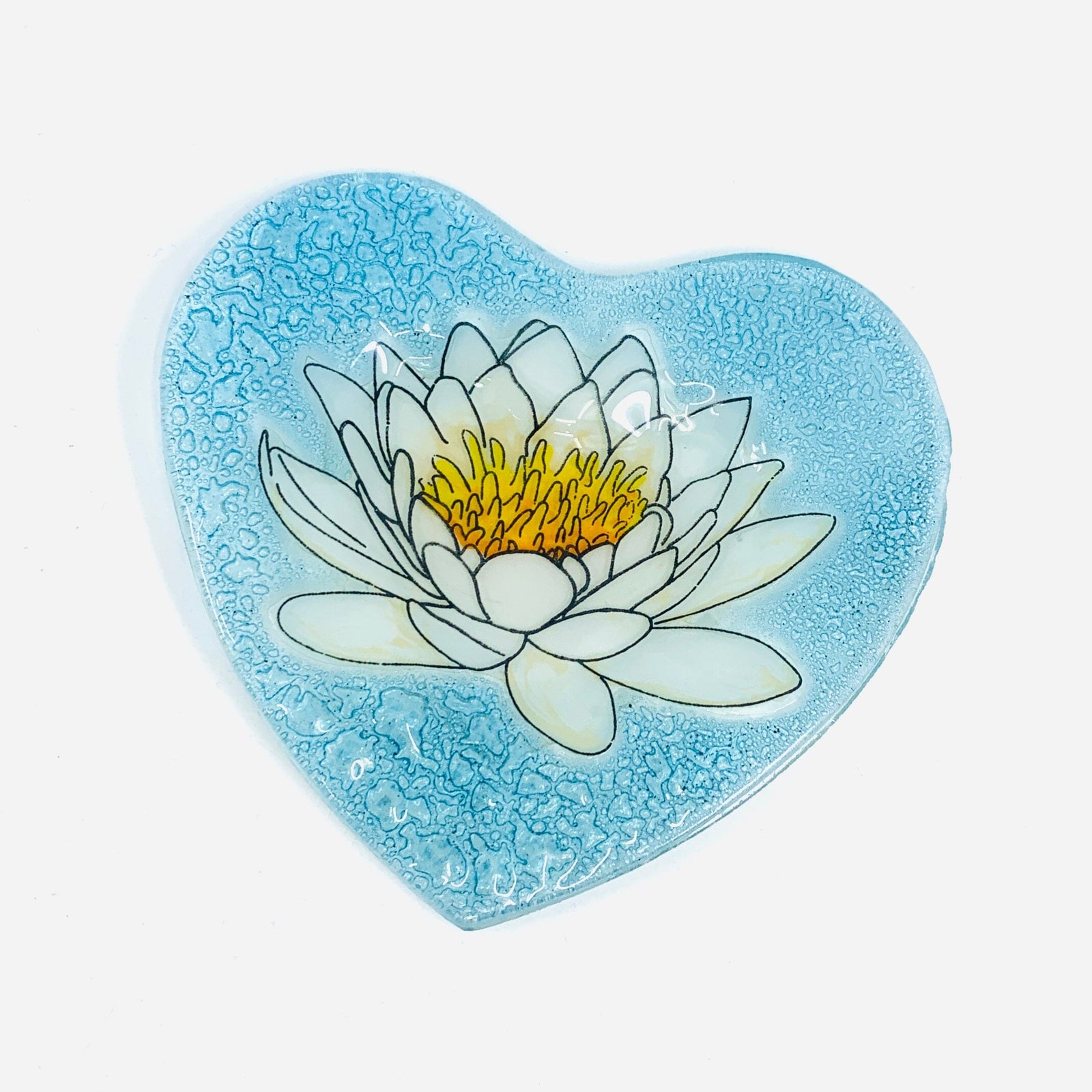 Fair Trade Heart Plate 5 - Water Lily Dishware Pam Peana 