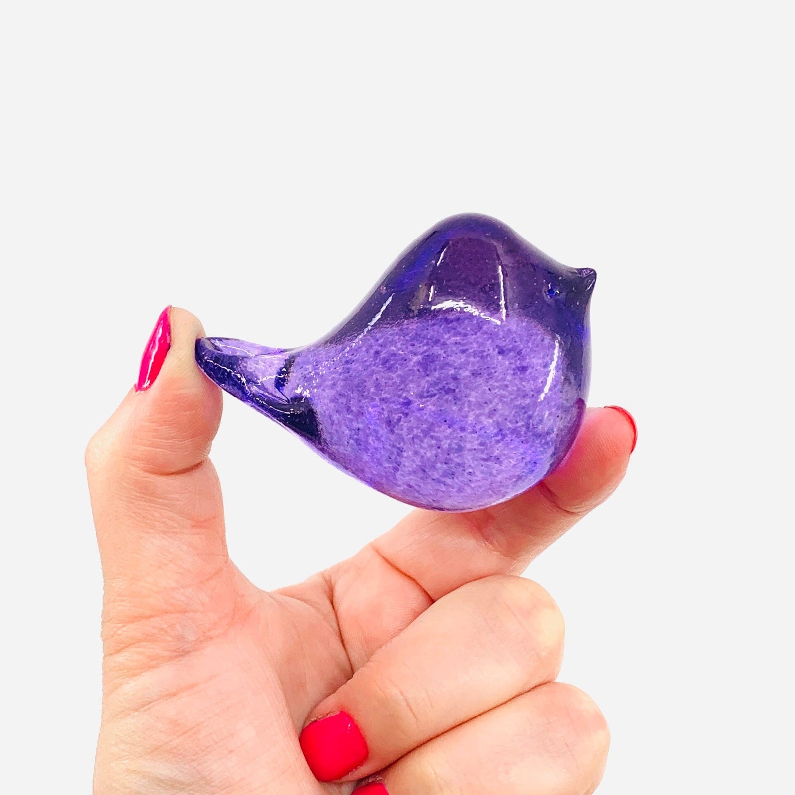 Little Glass Bird, Plum Miniature Henrietta Glass 