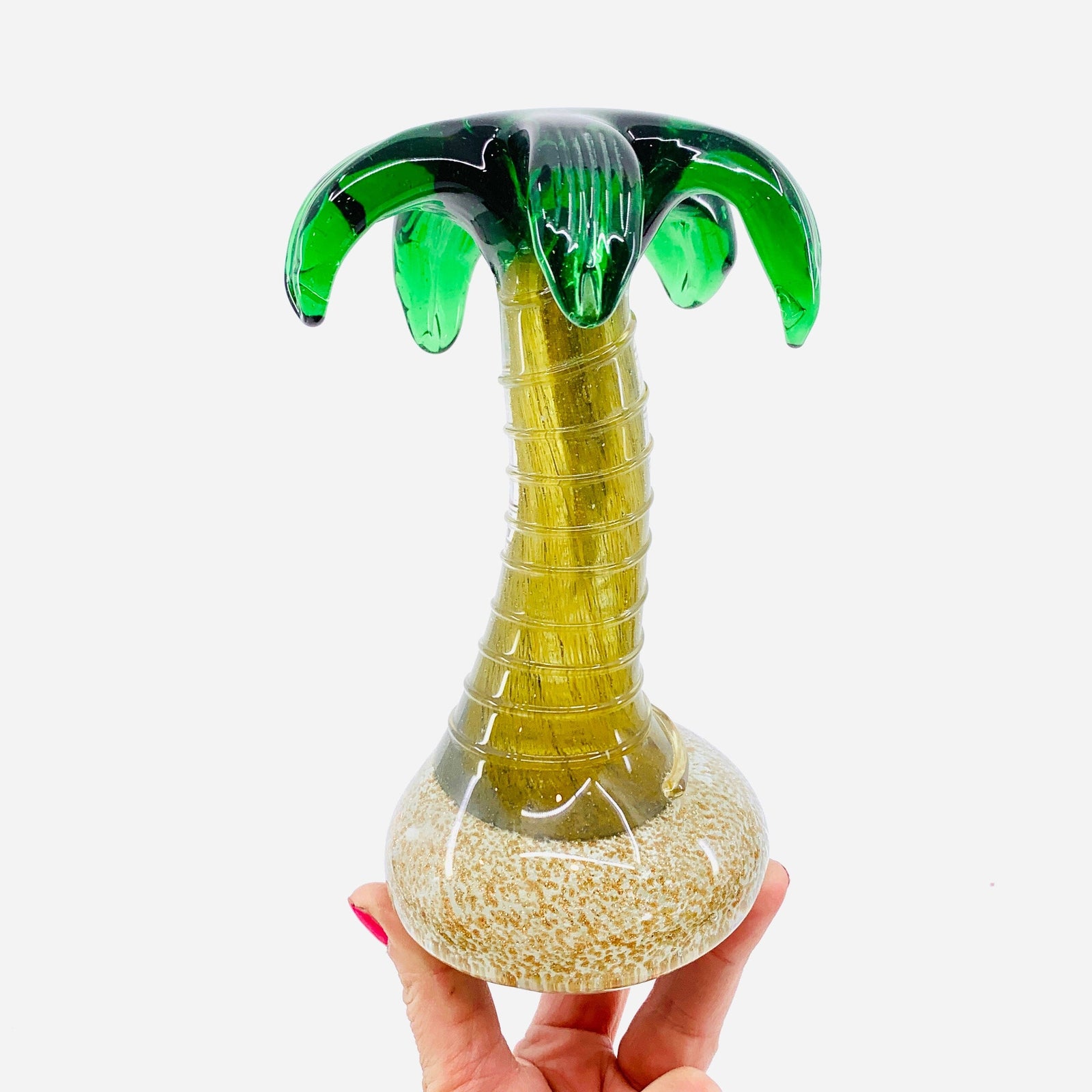 Glass Palm Tree Statue Decor Chesapeake Bay 