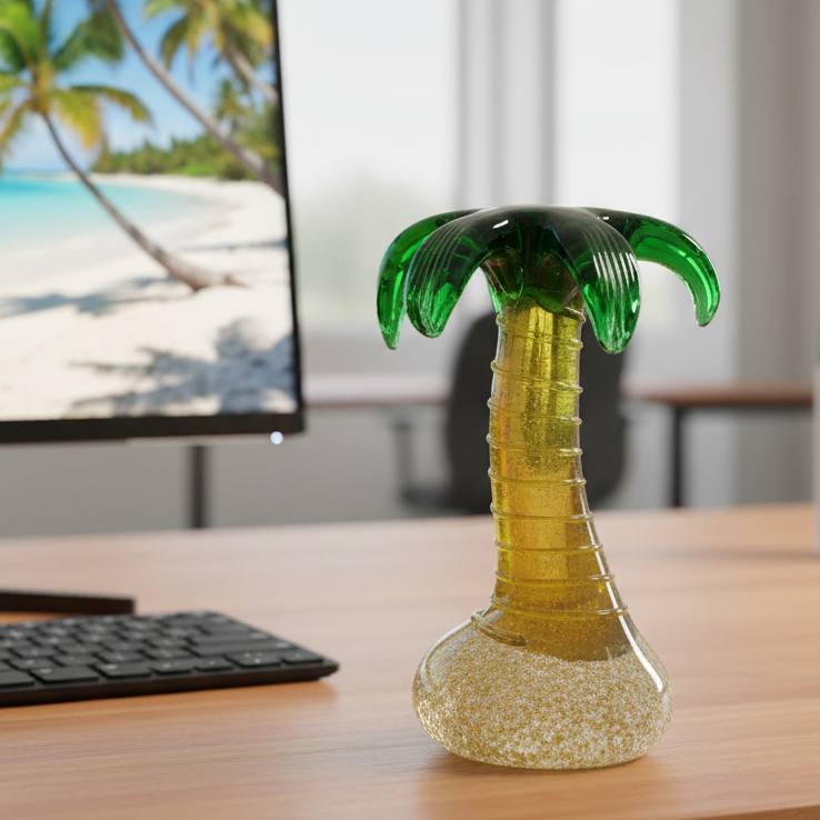 Glass Palm Tree Statue