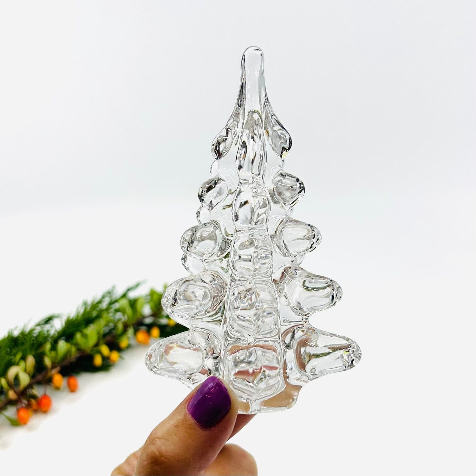 4" Clear Glass Whimsy Tree Diamond Star 