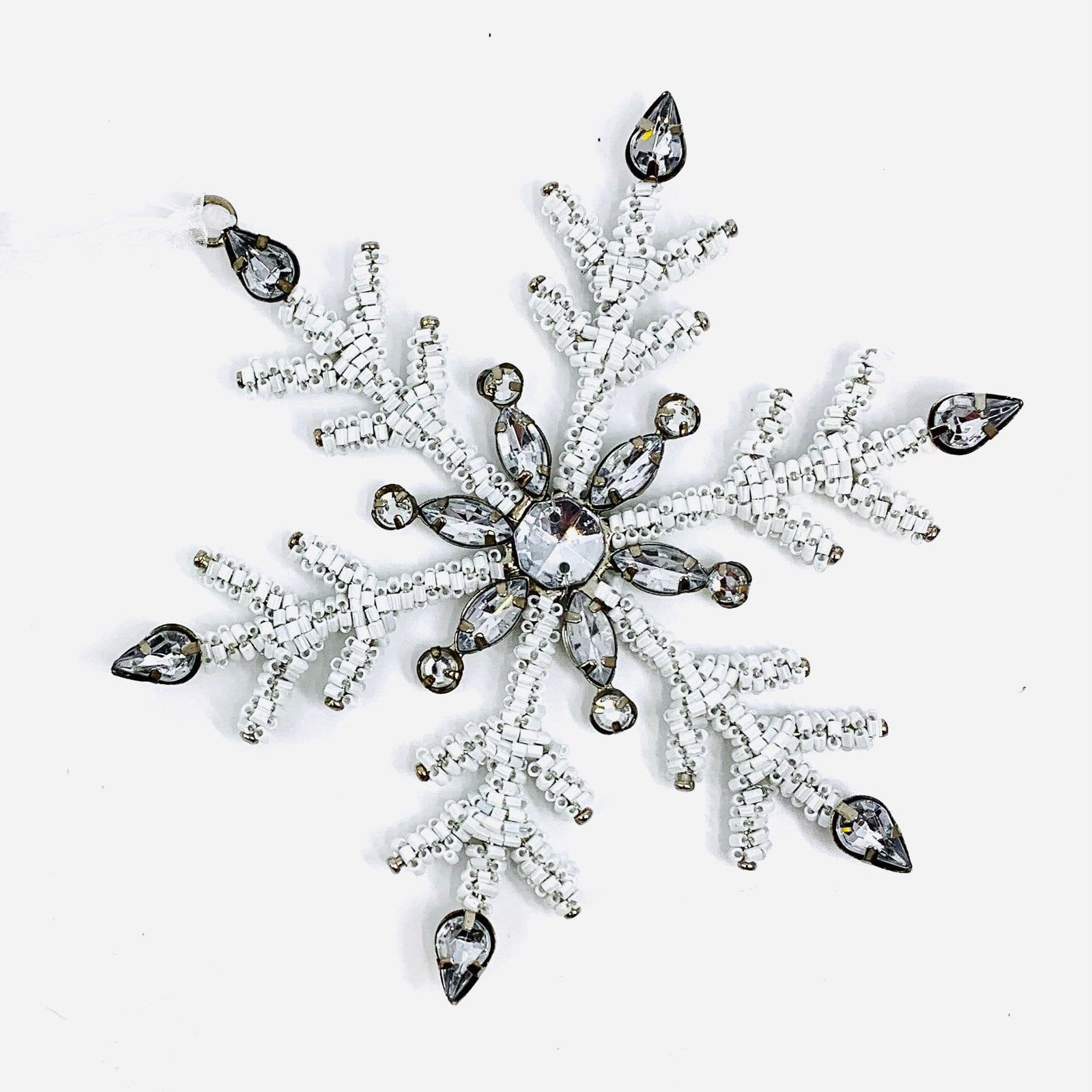 Snowflake Beaded Ornament 22 Oak Street 
