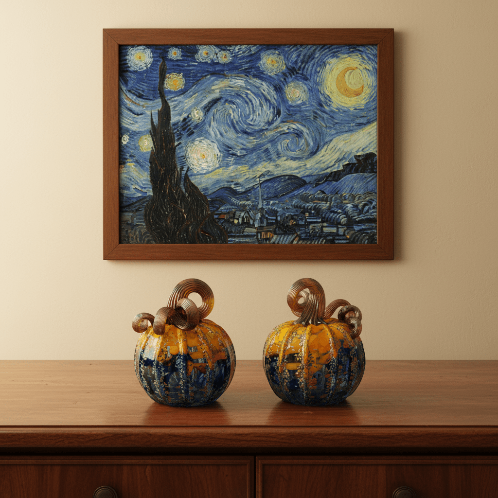 Starry Night Mini Pumpkin Inspo Luke Adams Glass Blowing Studio 
