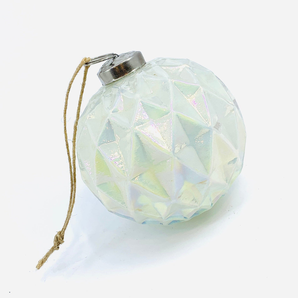 Glass Faceted Sphere Ornament 50, Pearl Ornament India House Brass 