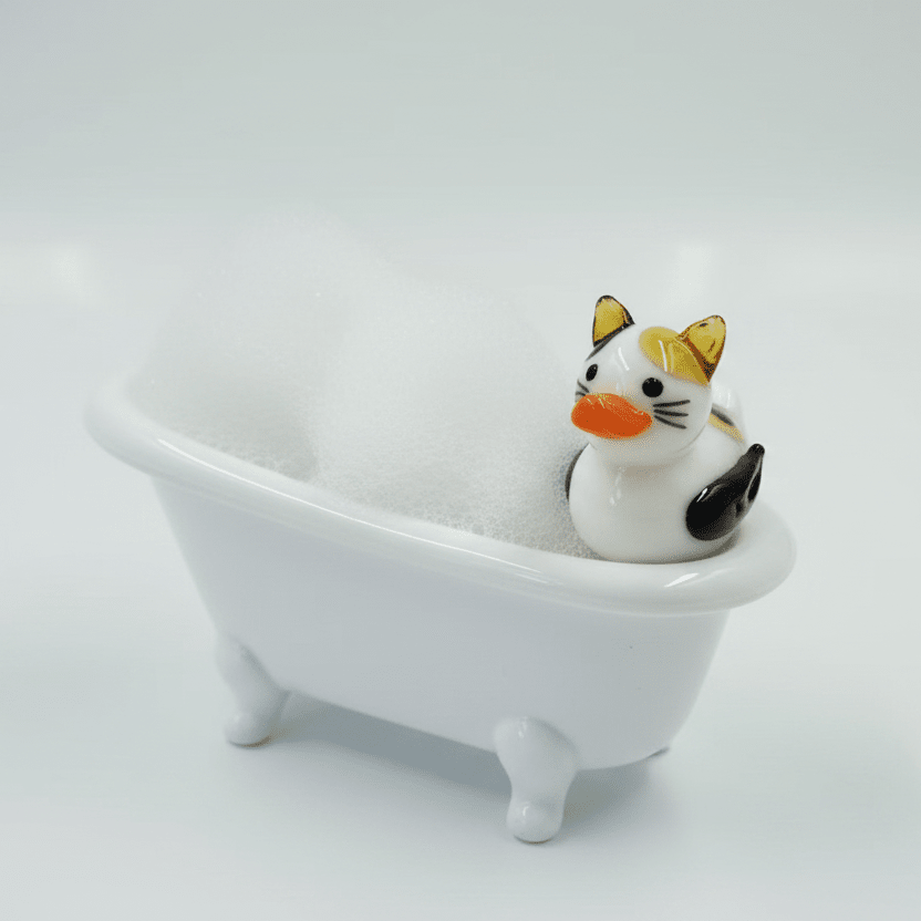 Meow Cat - Mini Glass Rubber Duck Miniature Alex 