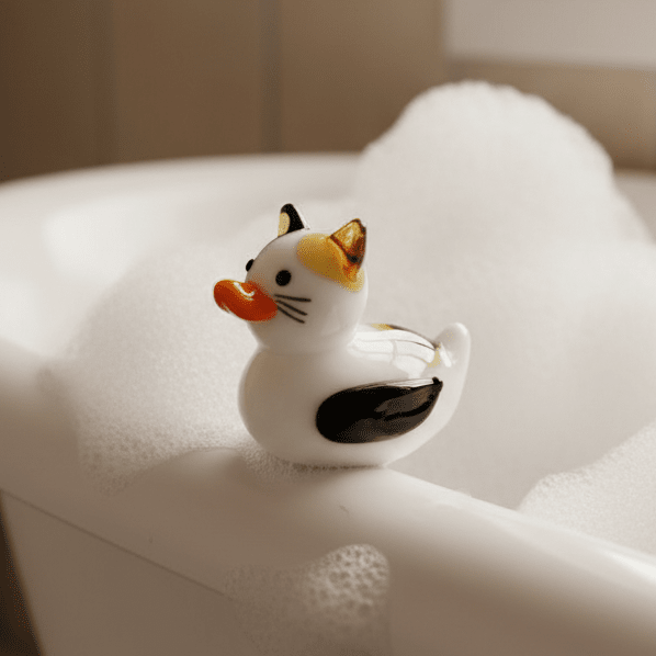 Meow Cat - Mini Glass Rubber Duck Miniature Alex 