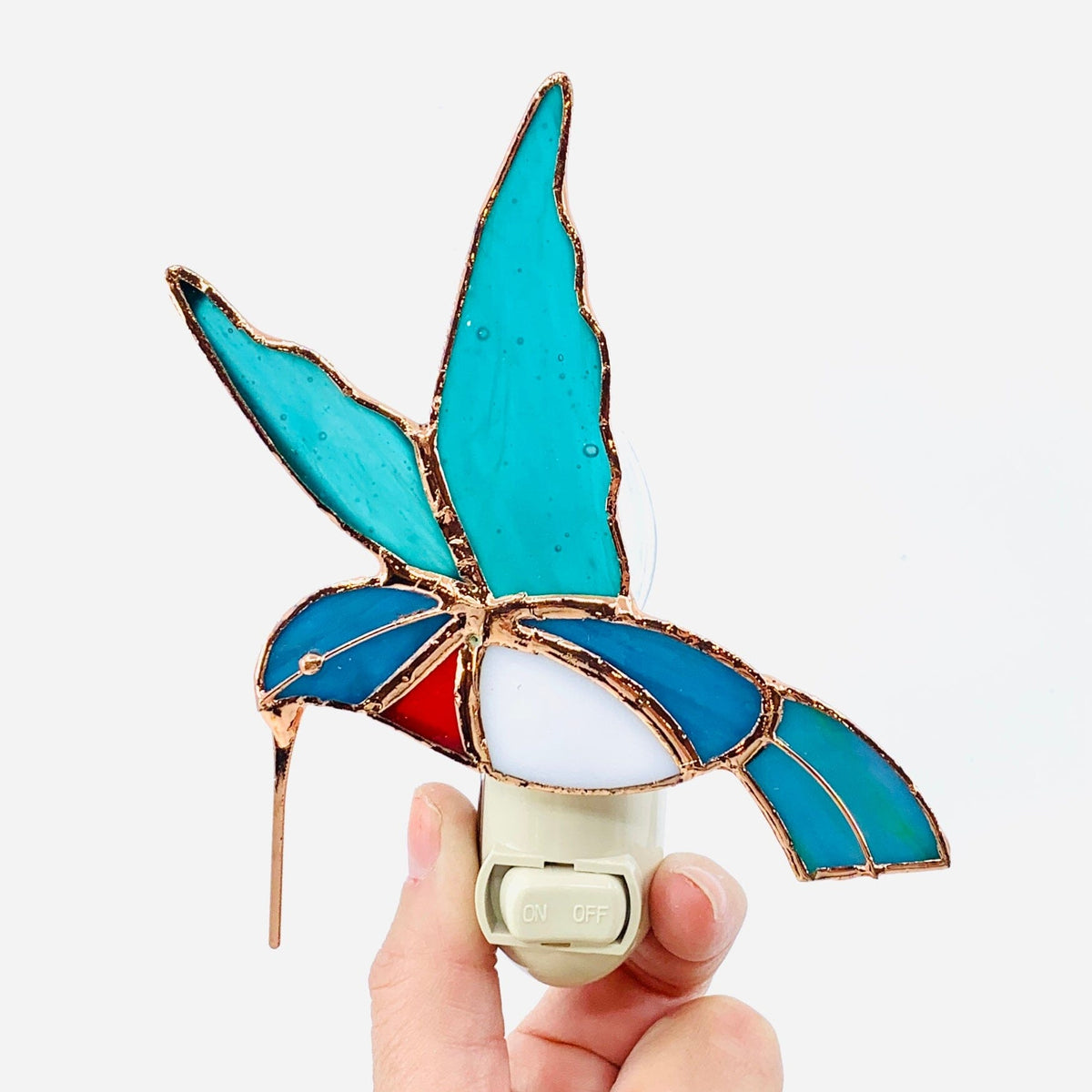 Stained Glass Hummingbird Nightlight Decor Gift Essentials 