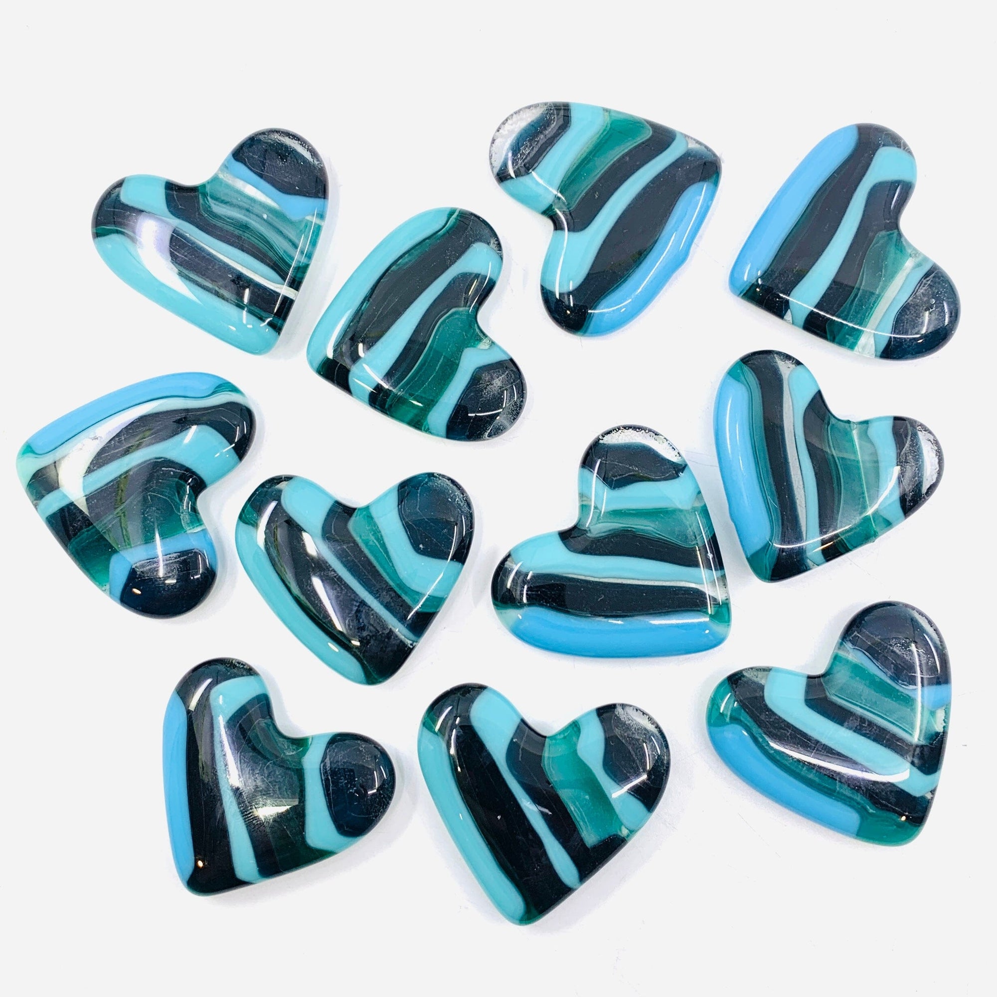 Fused Pocket Heart, Ocean Miniature Jean 