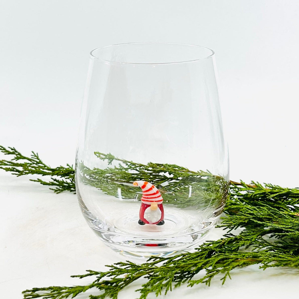 Holiday Icon Stemless Wine Glass, Snowman Creative Co-Op 